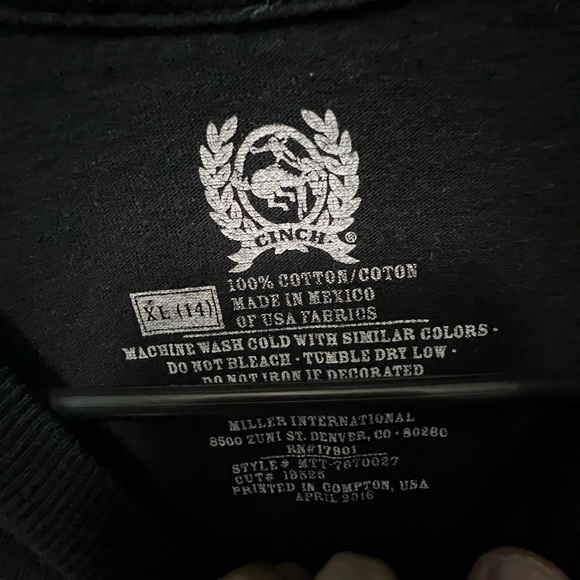 Cinch T-shirt youth size XL 14 - Picture 2 of 3